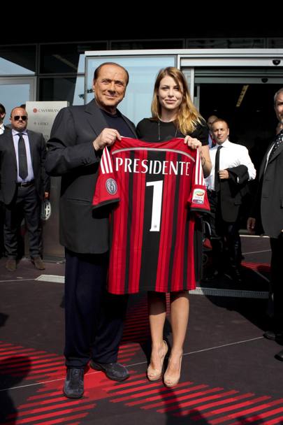 Il presidente Berlusconi all’inaugurazione di Casa Milan con la figlia Barbara che dal dicembre 2013  vicepresidente e amministratore delegato con delega alle funzioni sociali non sportive (Ansa).